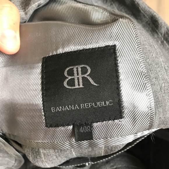 ❌SOLD❌NWT Banana Republic Linen Pinstriped Blazer - Picture 4 of 6